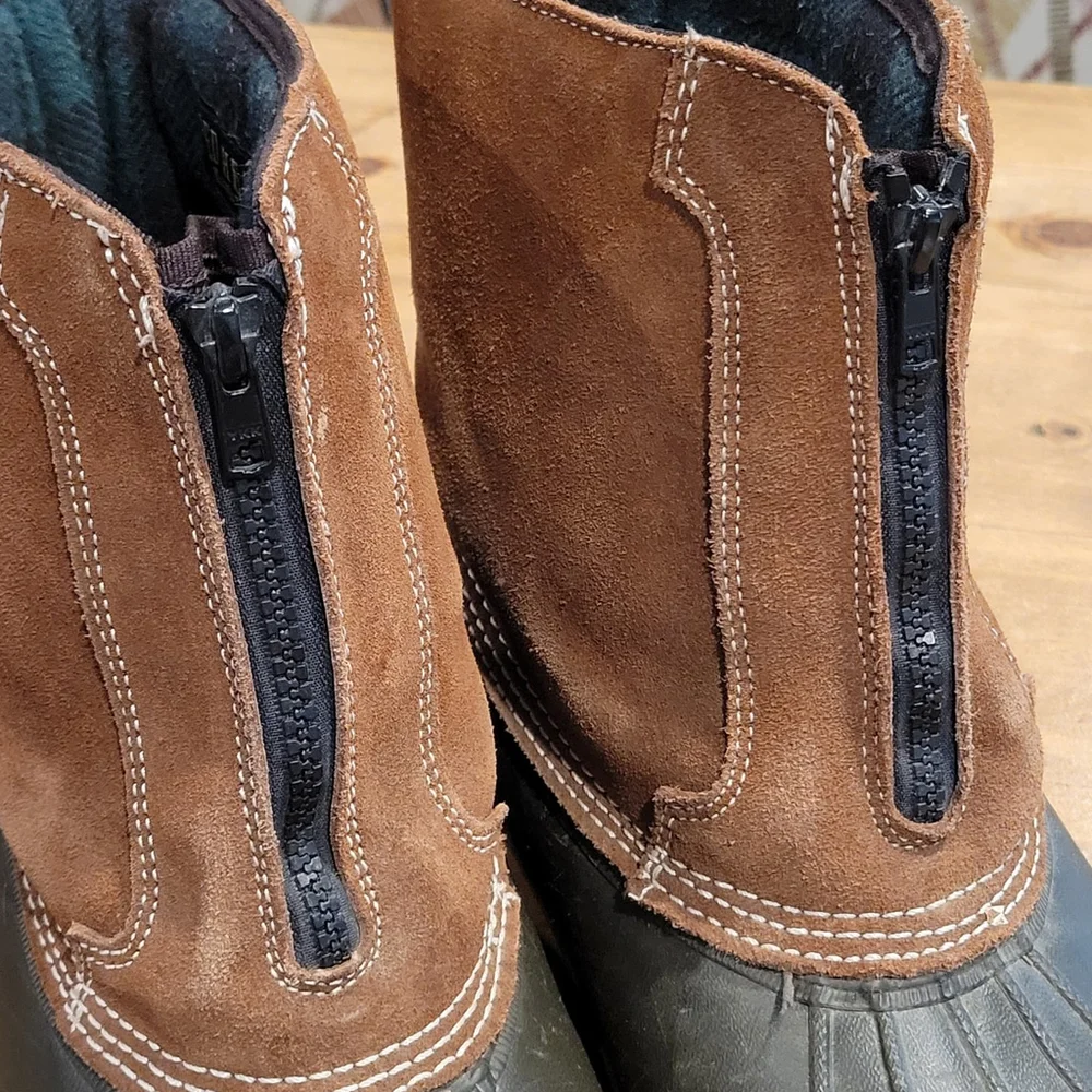 RedHead Mens Size 12 Duck Boots 200g Thinsulate Front Zip Leather Waterproof